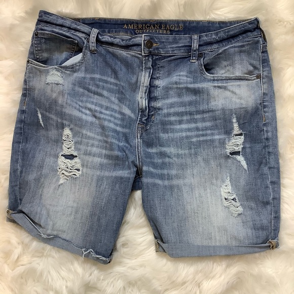 American Eagle Outfitters Other - American Eagle Outfitters Jean Distressed Shorts Men’s Size 40 Xtreme Flex Blue